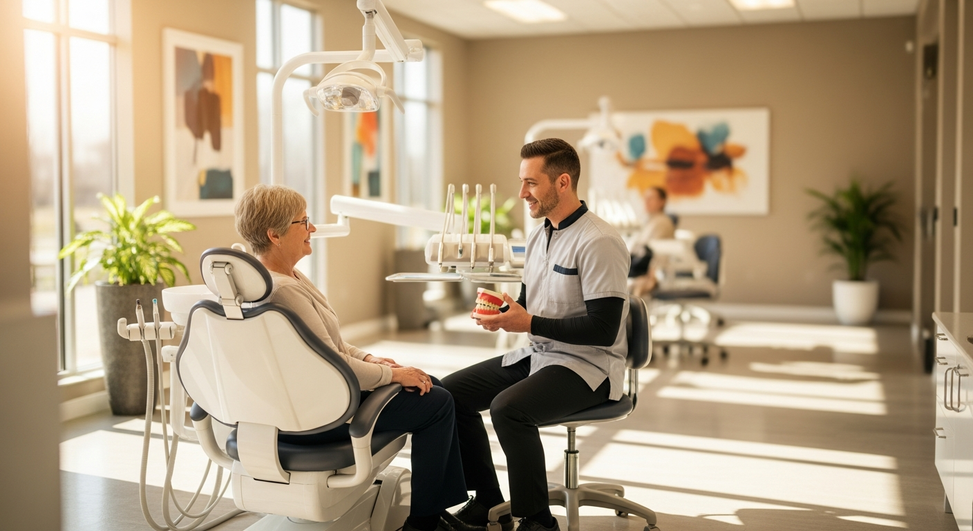 Happy patient at Peterborough Denture Clinic