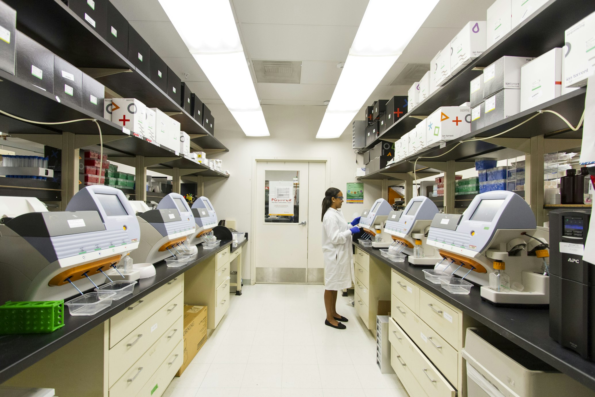 Laboratory professionals working