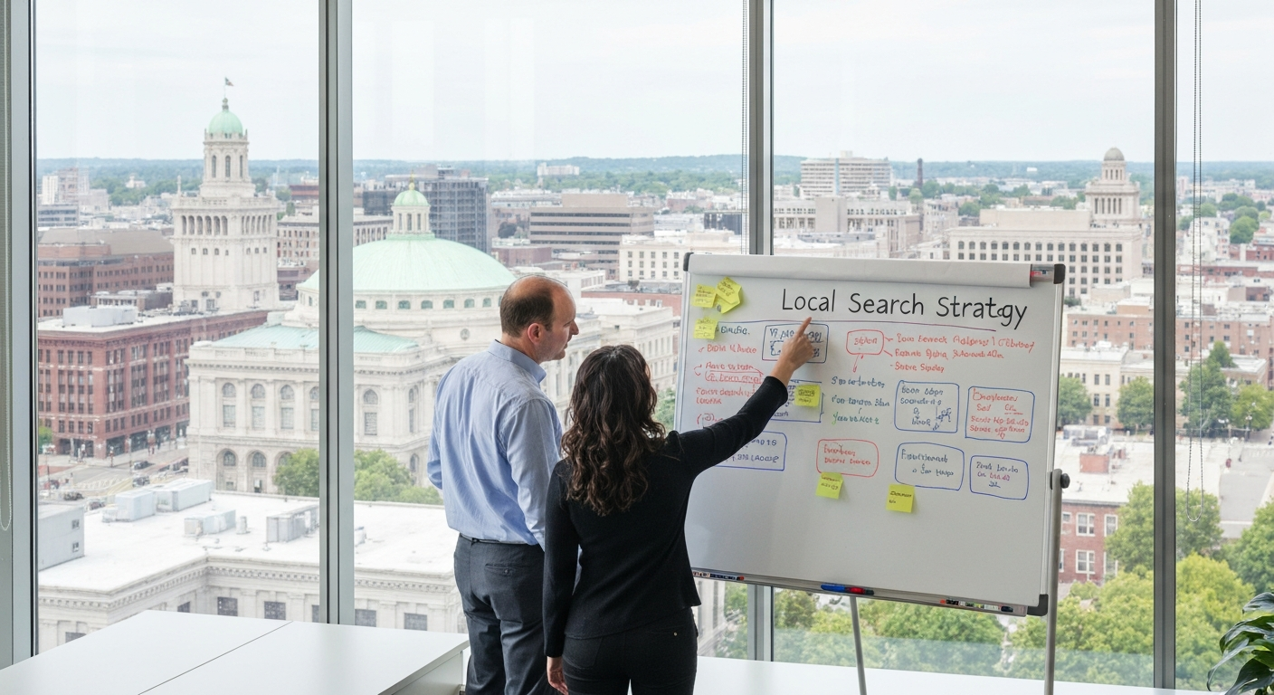 Strategy session mapping out comprehensive Providence Search Optimization Services for a local client.