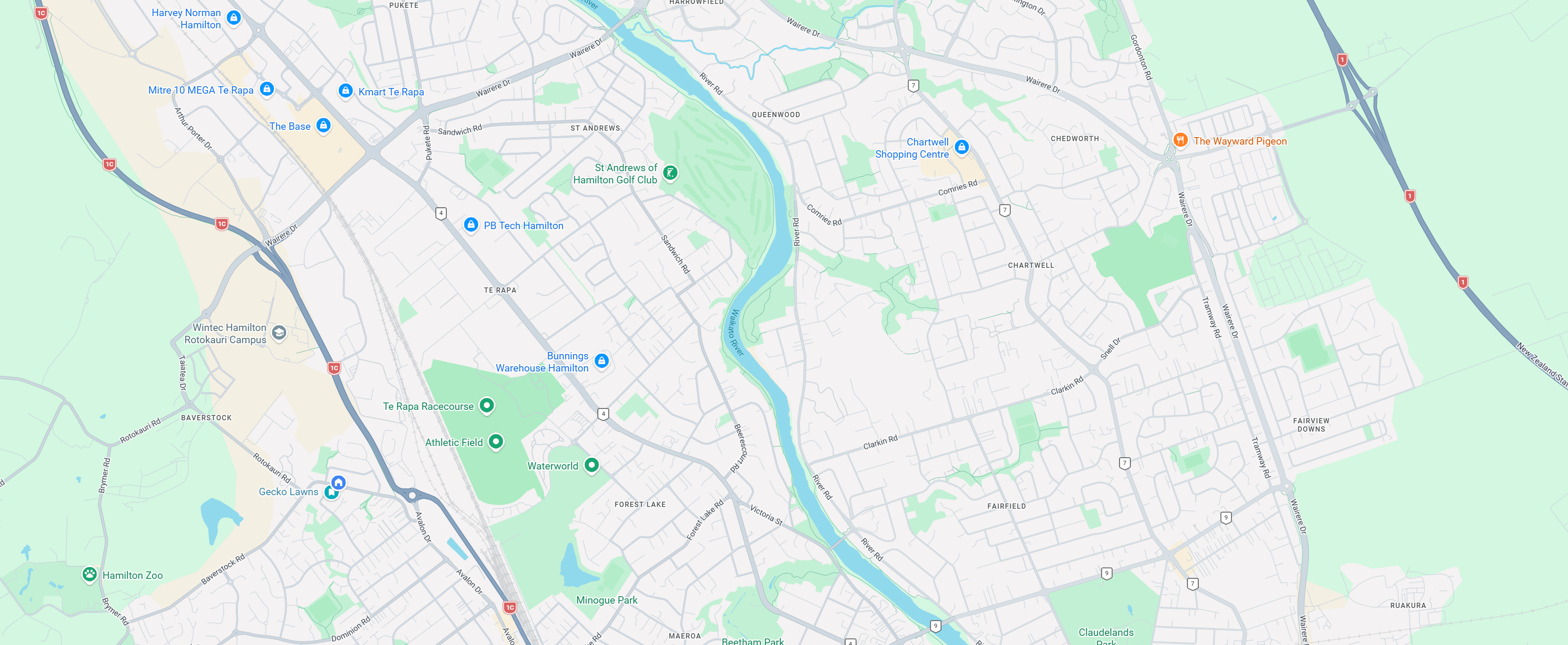 Hamilton service area map