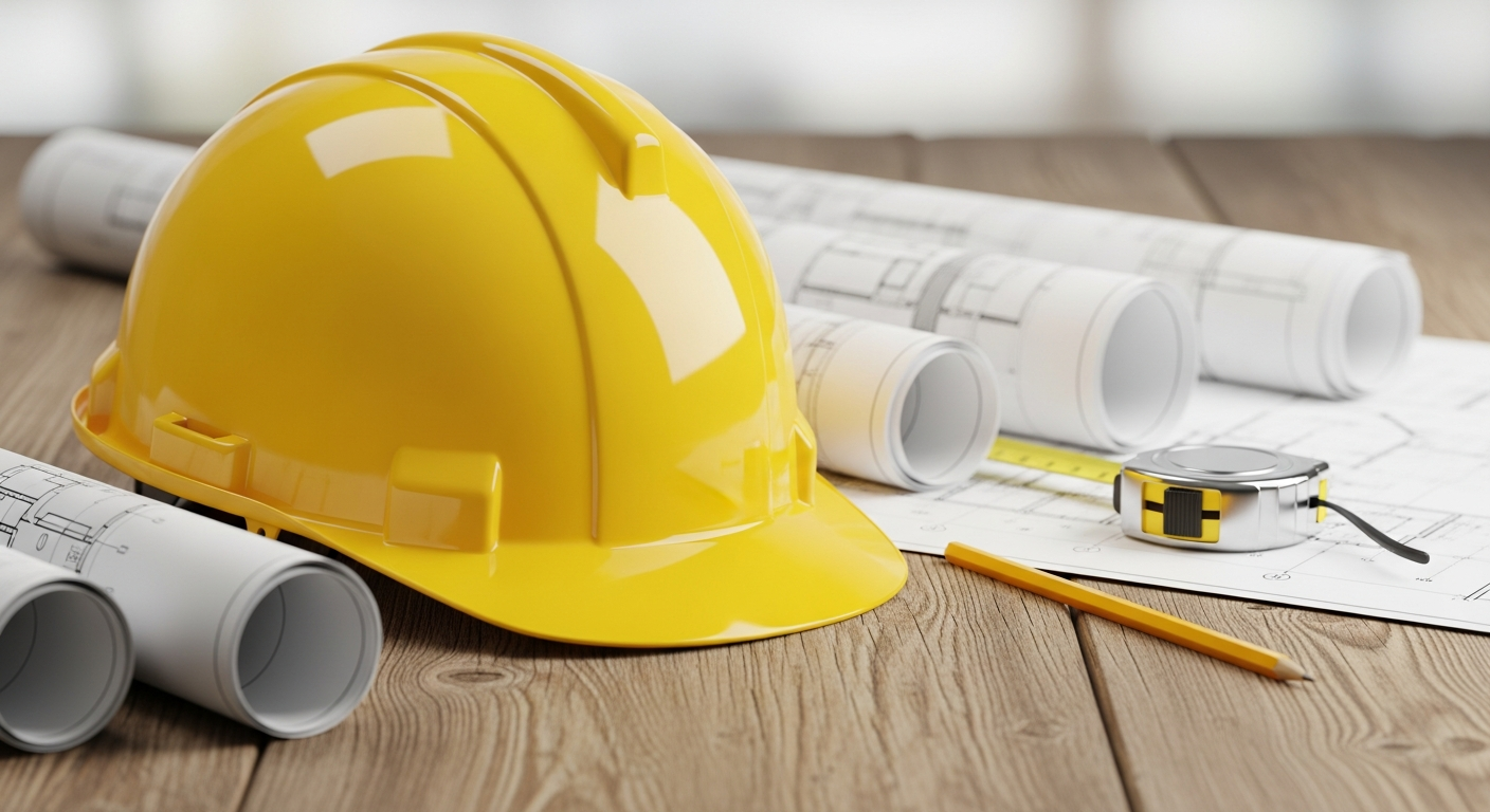 Professional contractor at construction site