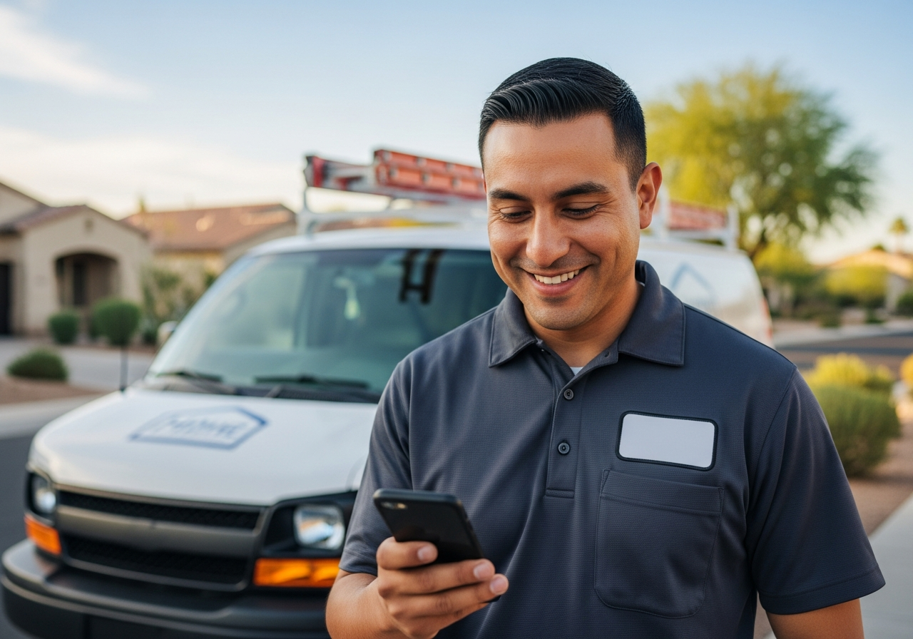 Hispanic home service business owner growing his business with Arizona Revenue Authority