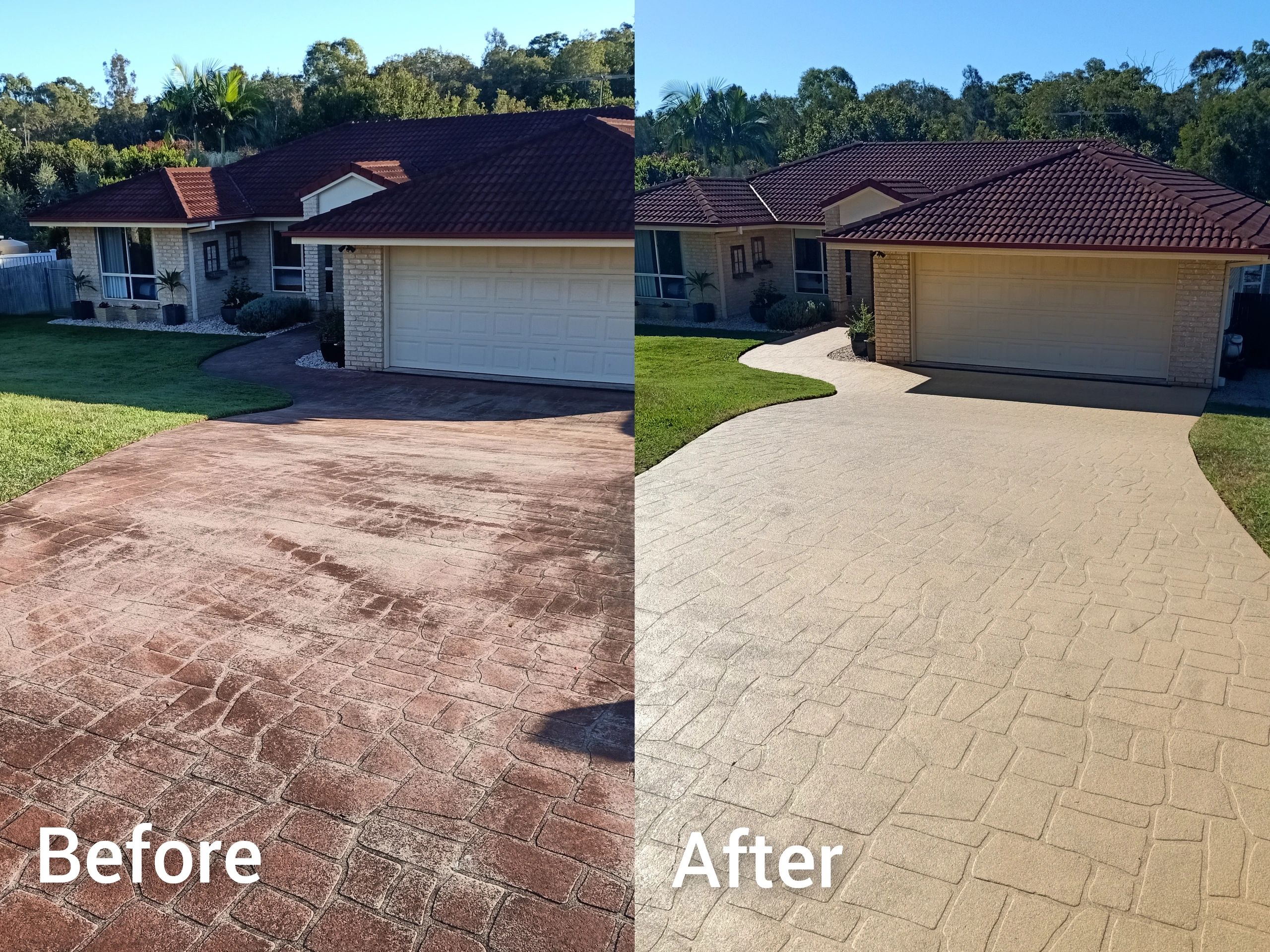 Colour sealed concrete driveway in Caboolture