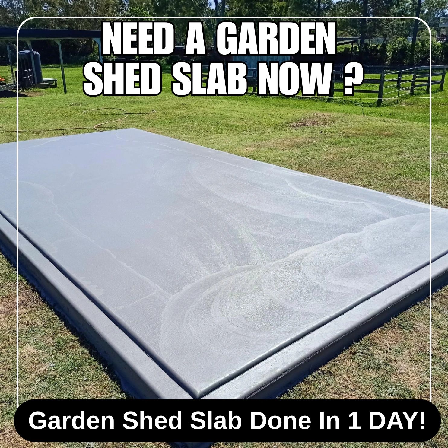 Large concrete shed slab Caboolture — big shed base concrete slab steel reinforcement
