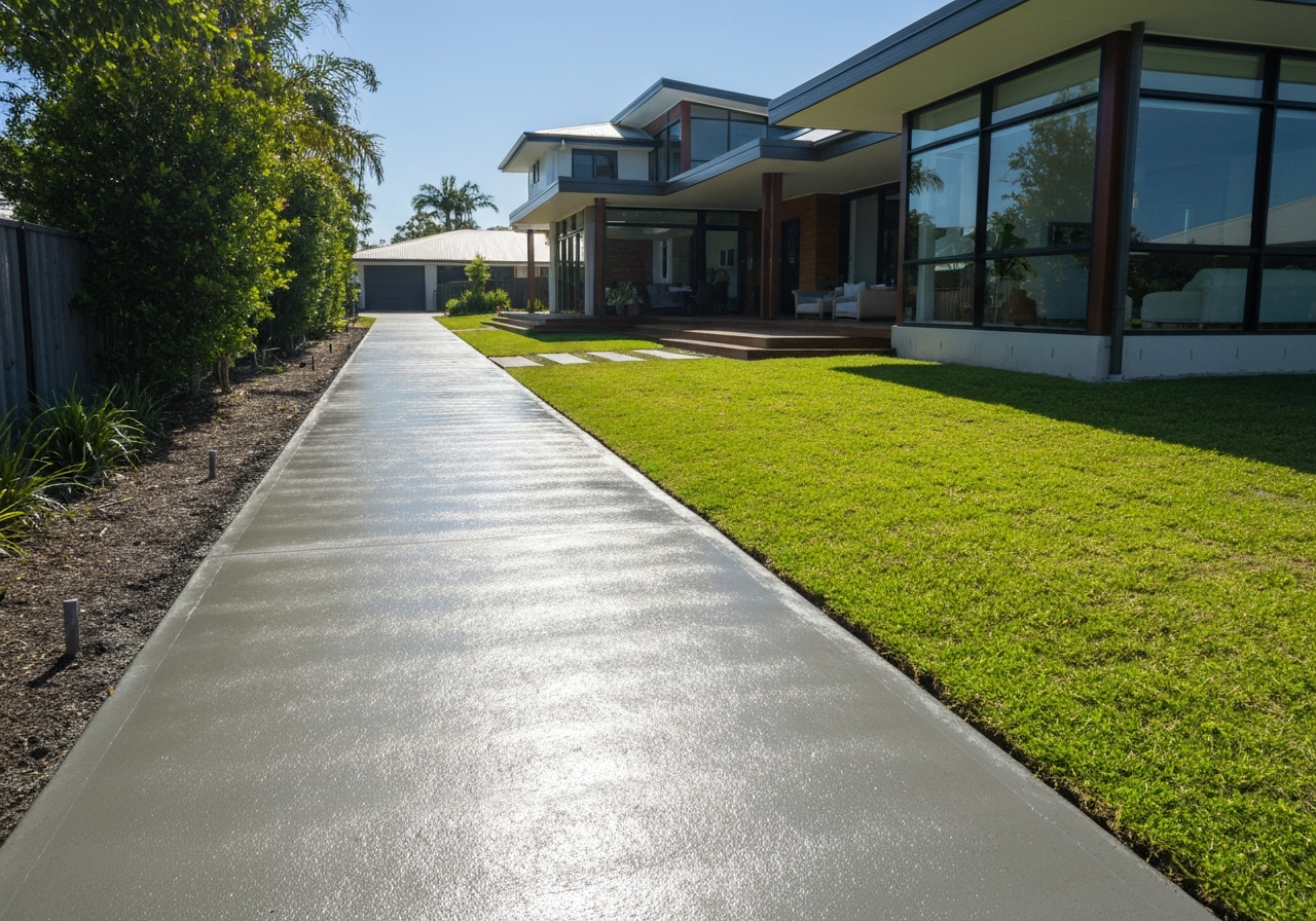 Colour sealed concrete driveway in Brisbane