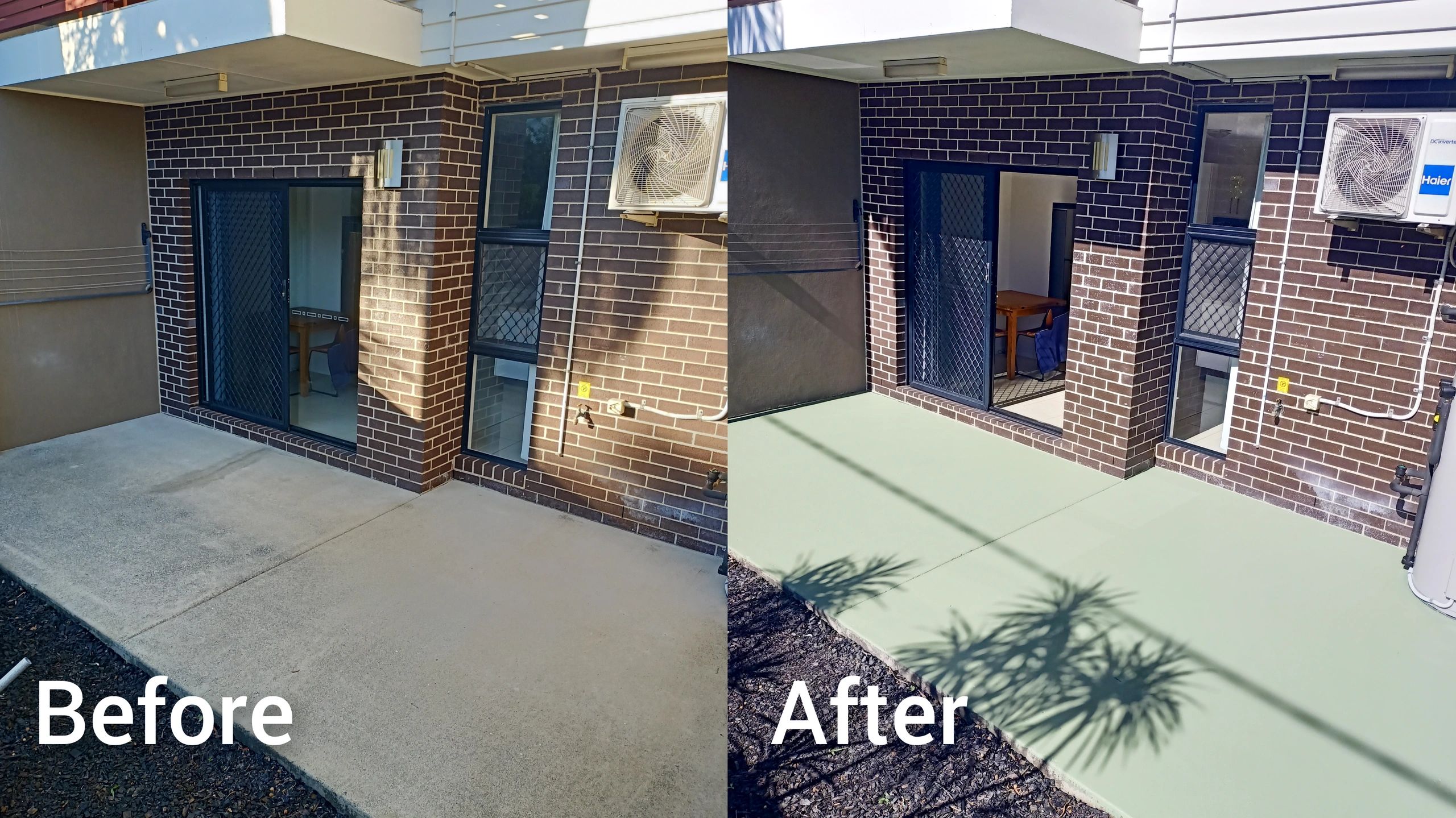 Cleaned concrete driveway and footpath in Brisbane Northside