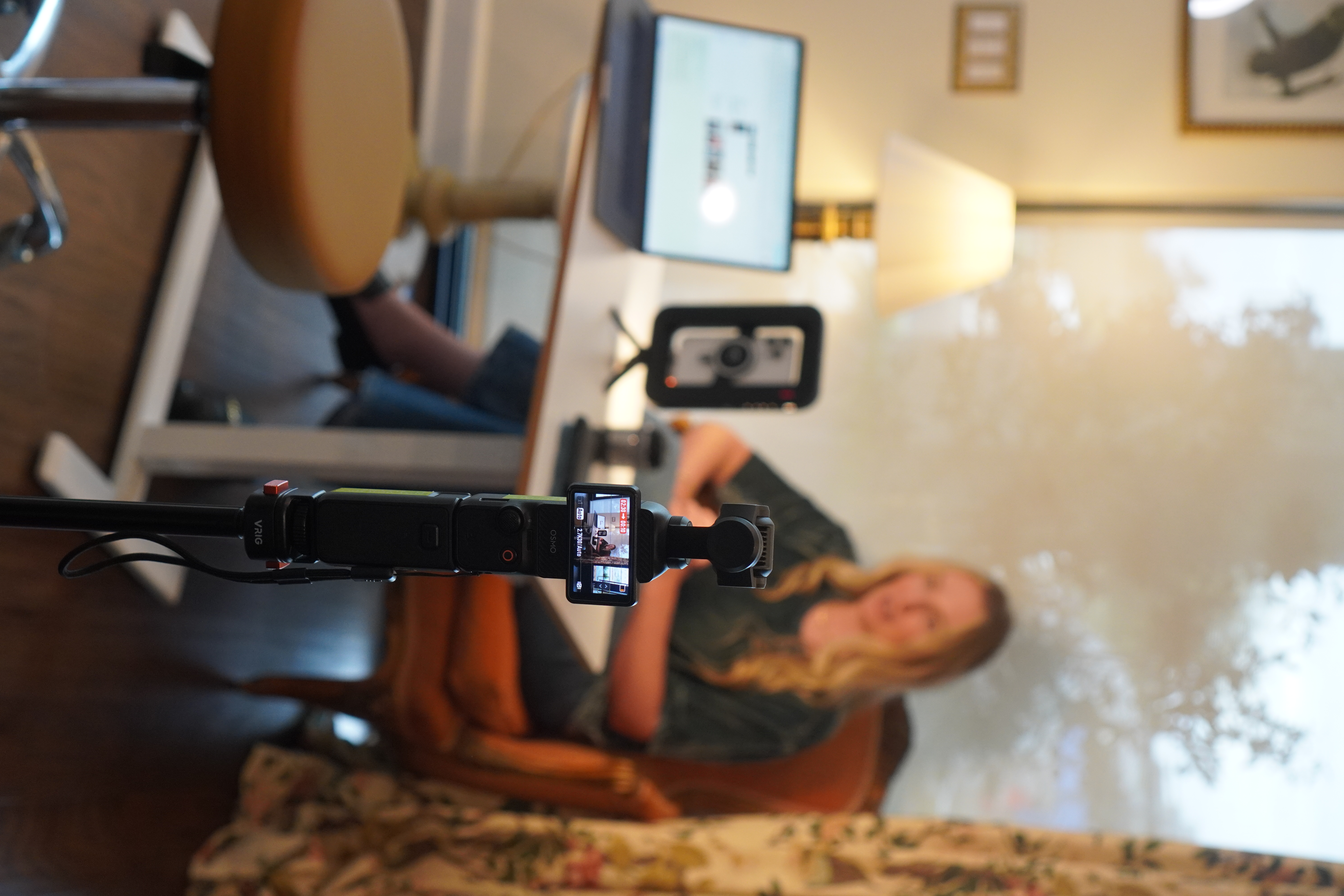 Molly Garcia directing a client during a content shoot