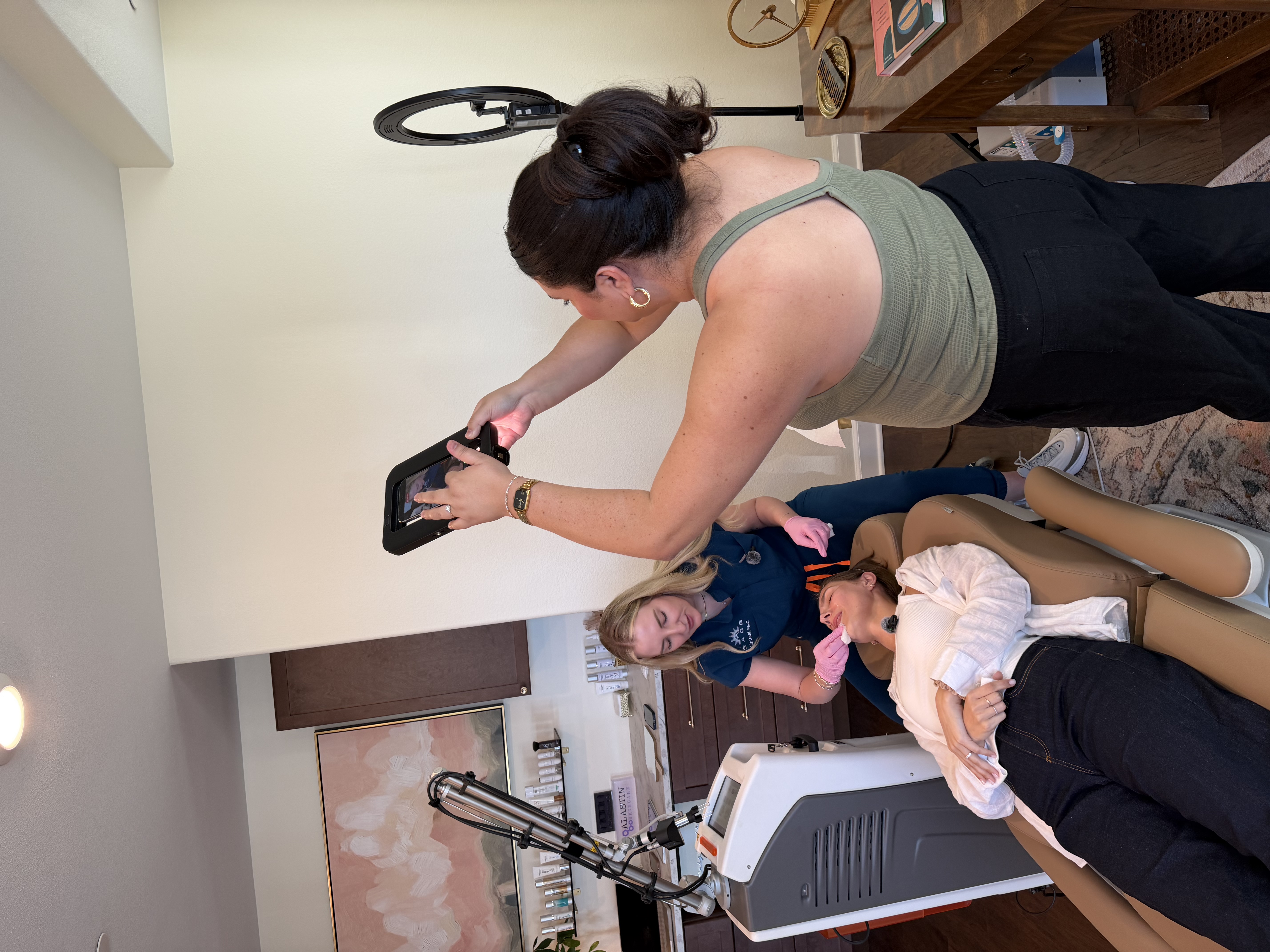Molly Garcia with a client after a content shoot