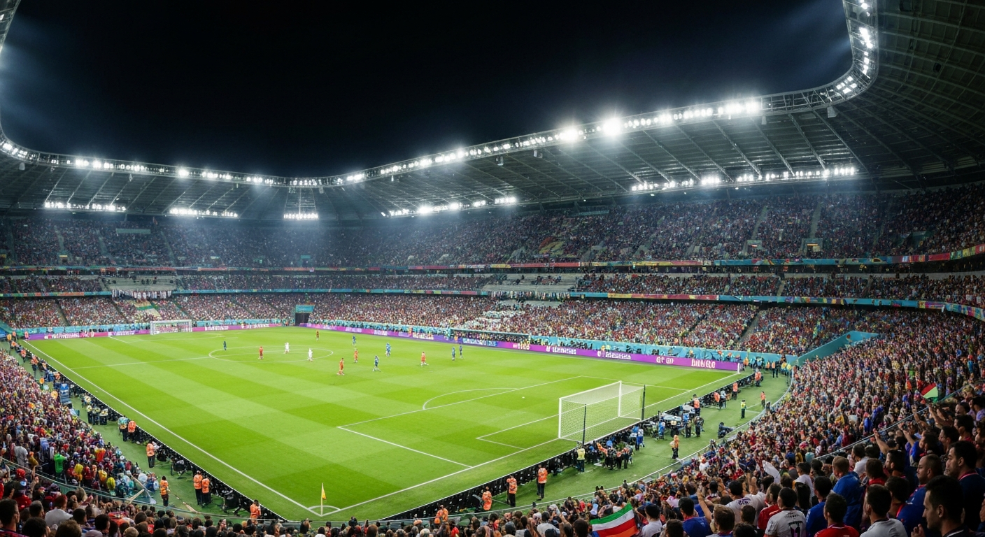 Estadio lleno durante un partido de la Copa del Mundo
