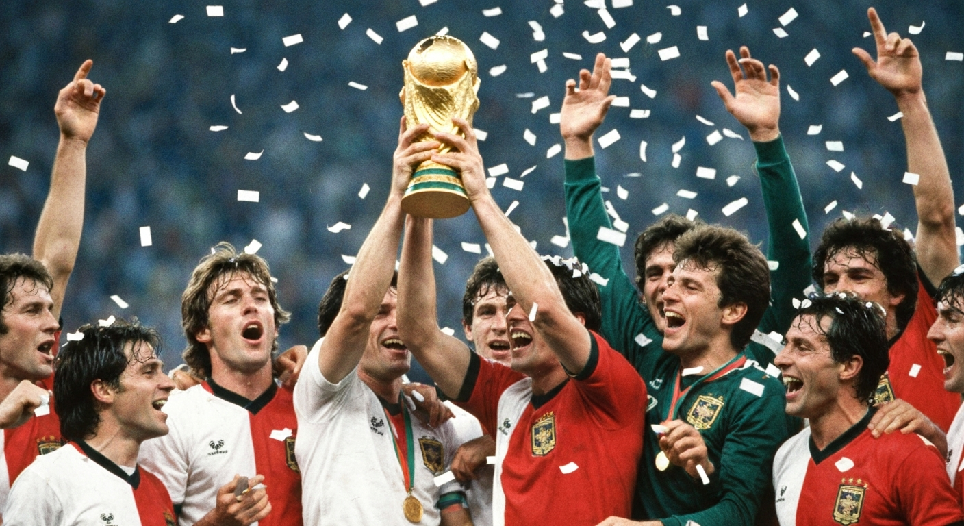 Argentina levantando la Copa del Mundo de 1986