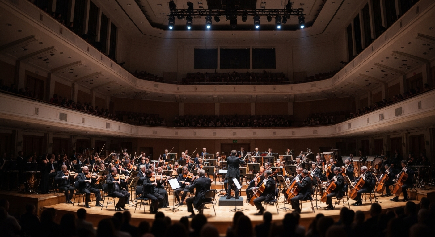Orquesta interpretando música para videojuegos modernos