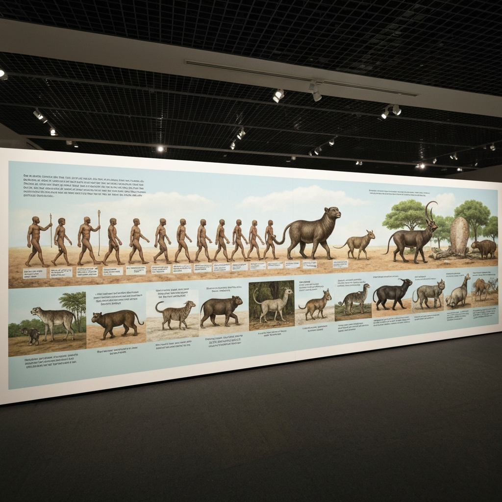 Representación de la evolución biológica de las especies