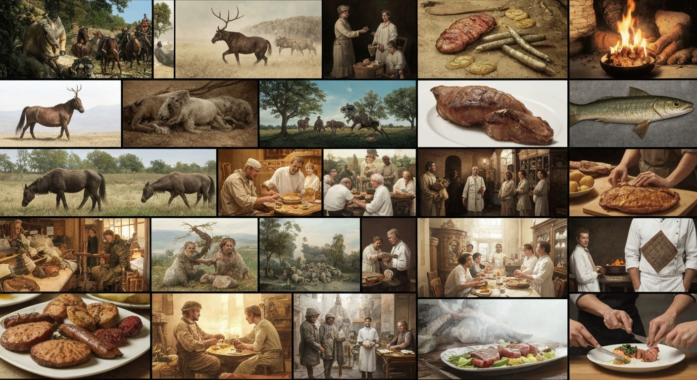 Evolución de la gastronomía desde la prehistoria hasta la alta cocina moderna