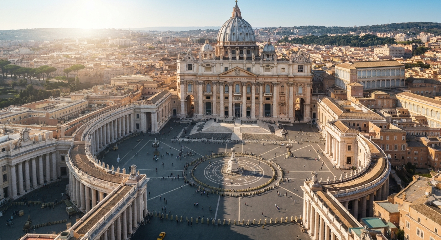 Vista aérea de la Ciudad del Vaticano