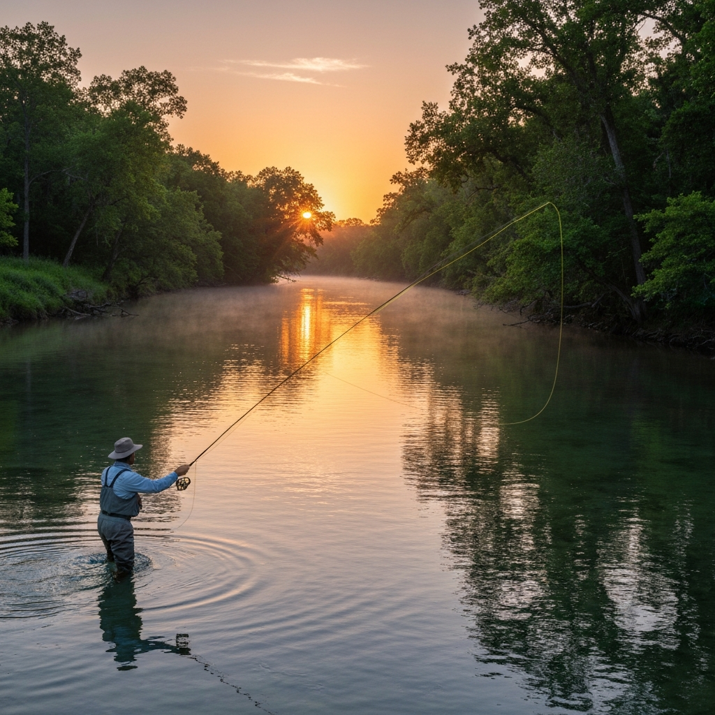 Fishing outdoors