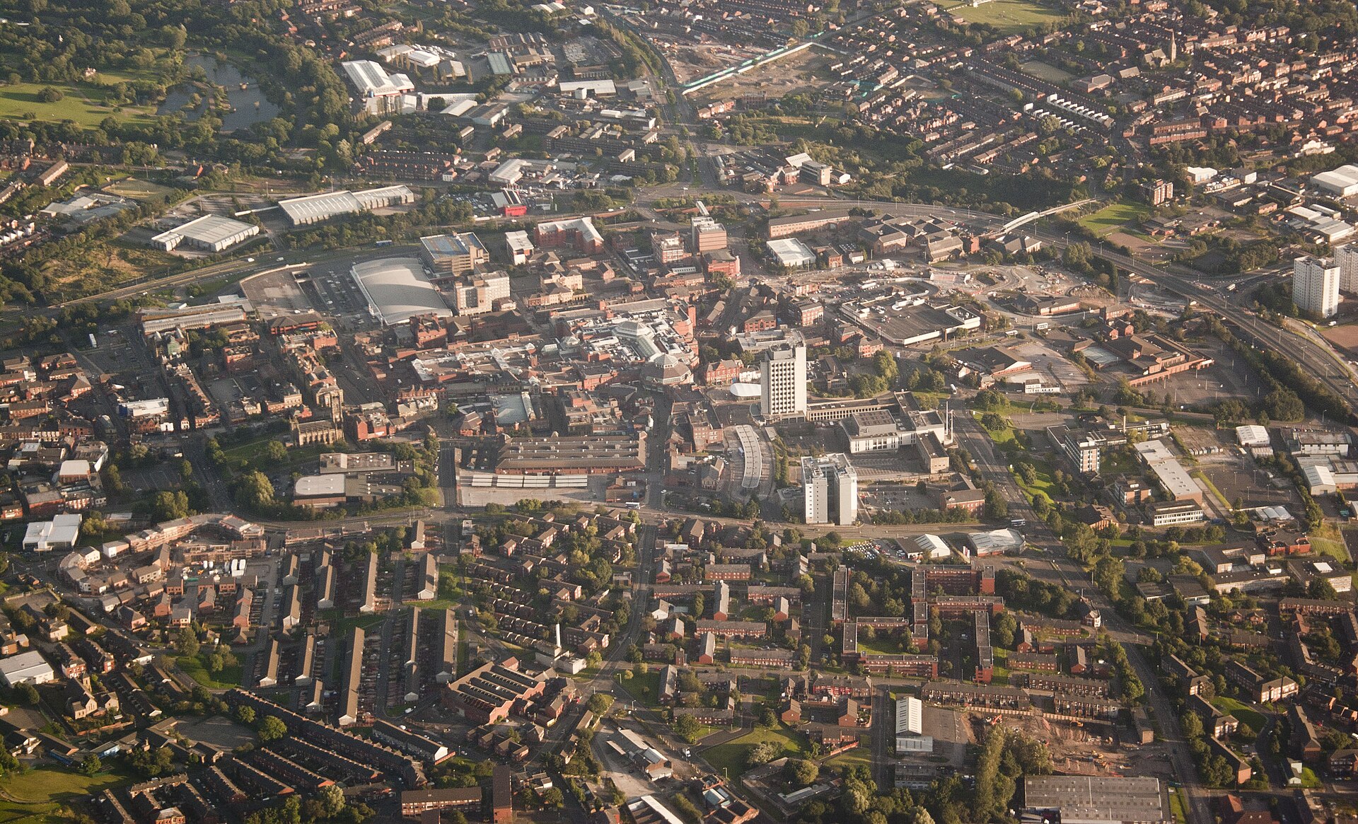 Oldham town centre in Greater Manchester