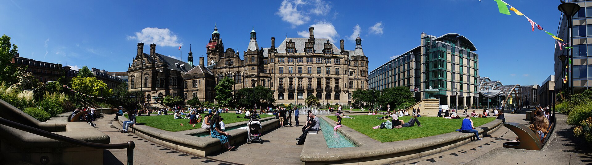 Sheffield Town Hall and the Peace Gardens