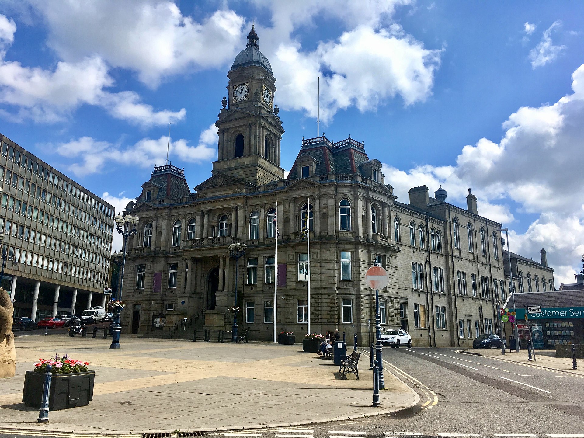Dewsbury Town Hall in the town centre