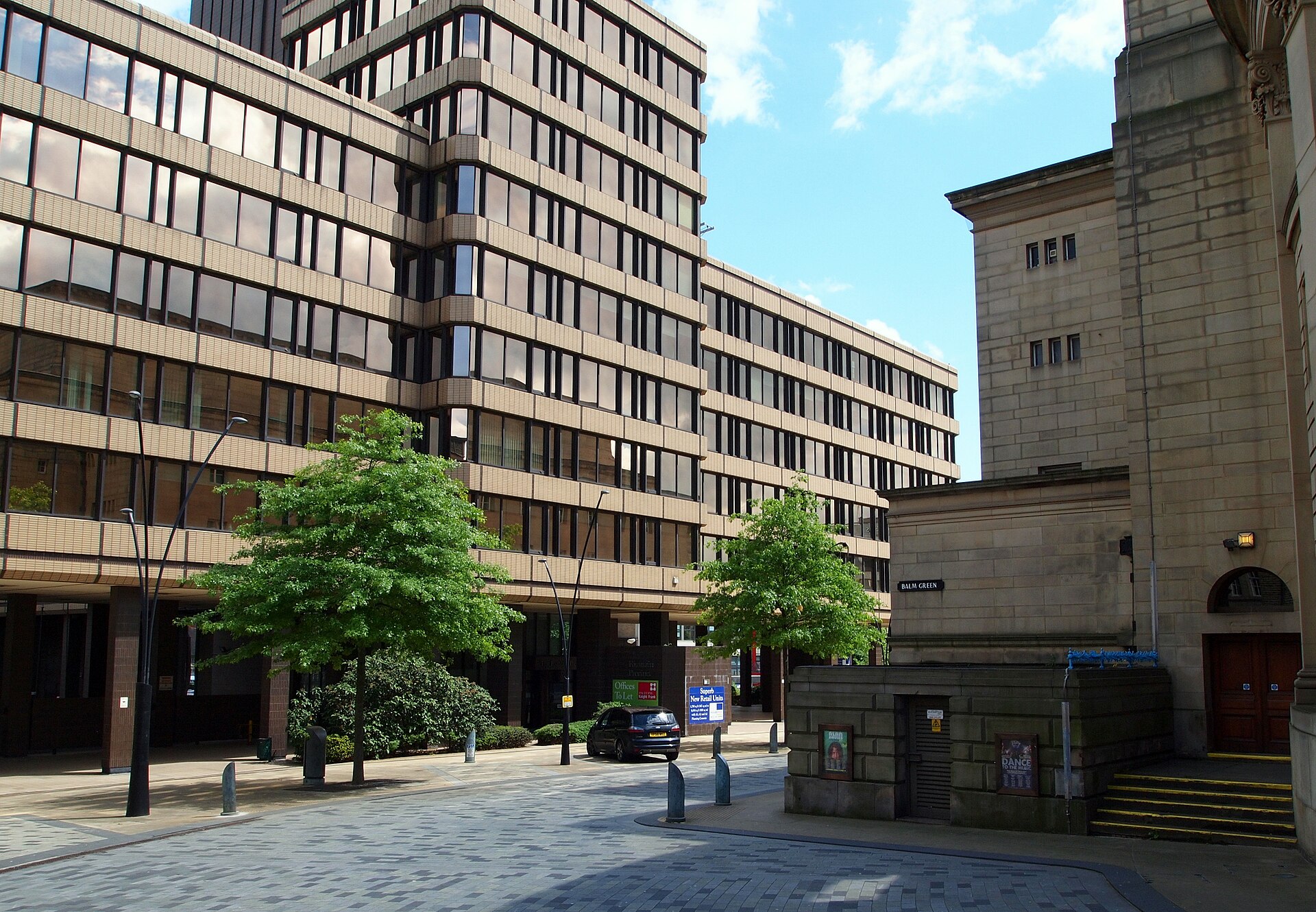 View across South Yorkshire in Sheffield city centre