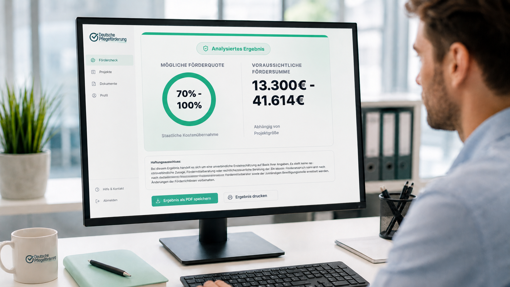 Fördercheck Ergebnis Beispiel