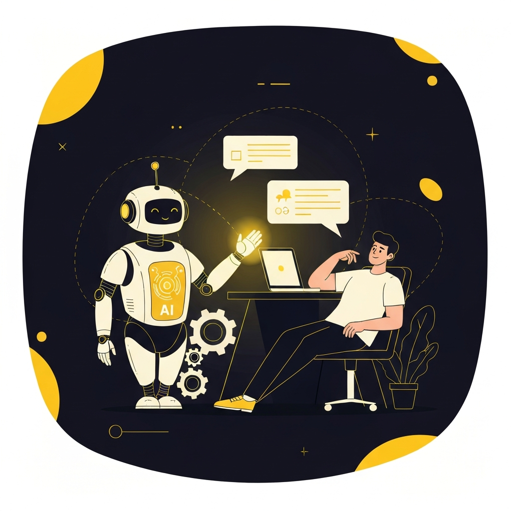 Automation and AI Illustration demonstrating intelligent workflows