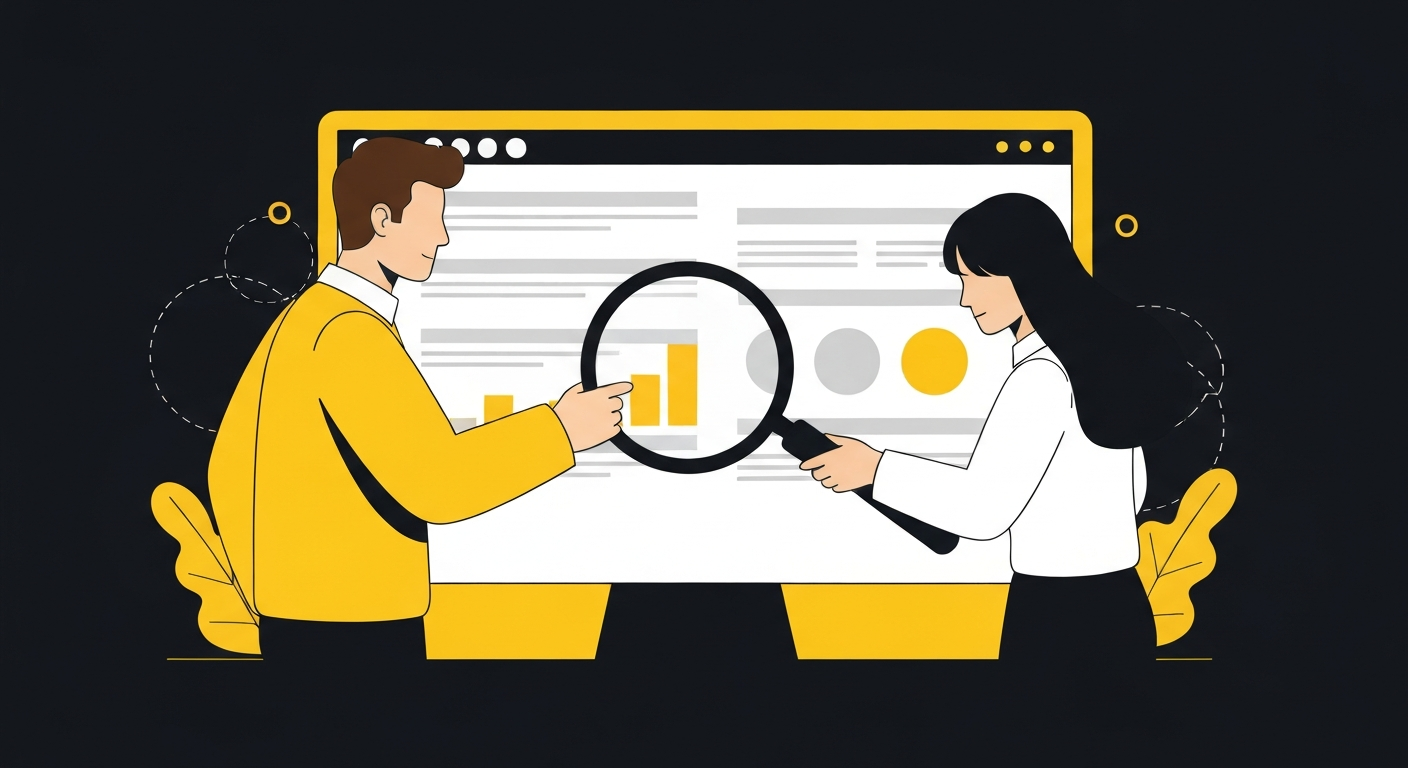 SEO Professionals analyzing search engine data and rankings on a large screen