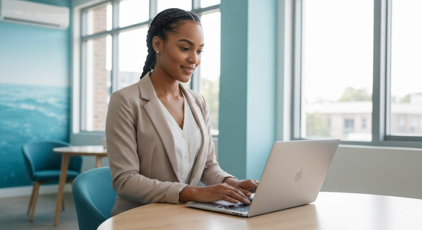Professional travel advisor working