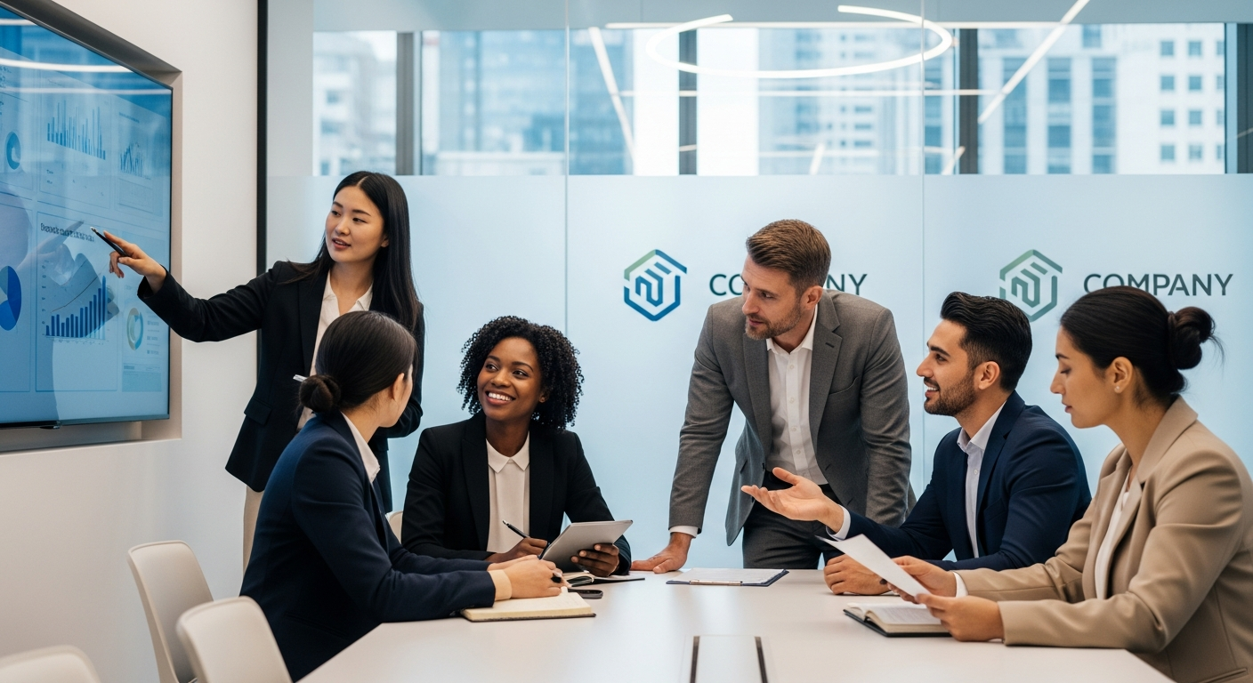 Business professionals collaborating