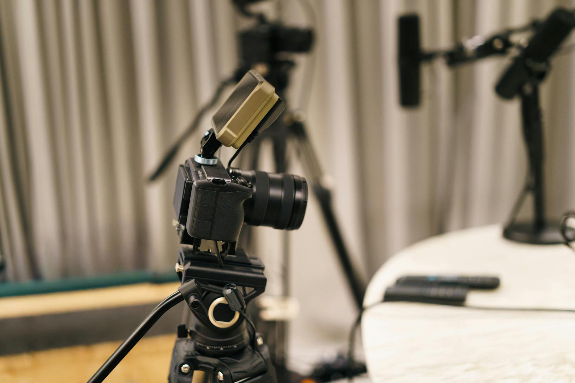 Camera and microphone recording setup