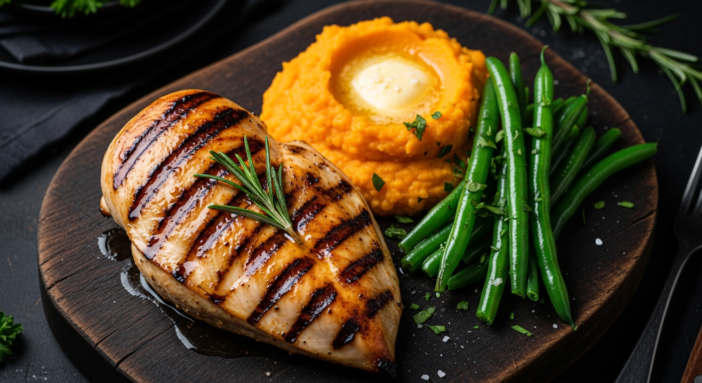 Grilled Chicken & Sweet Potato Mash