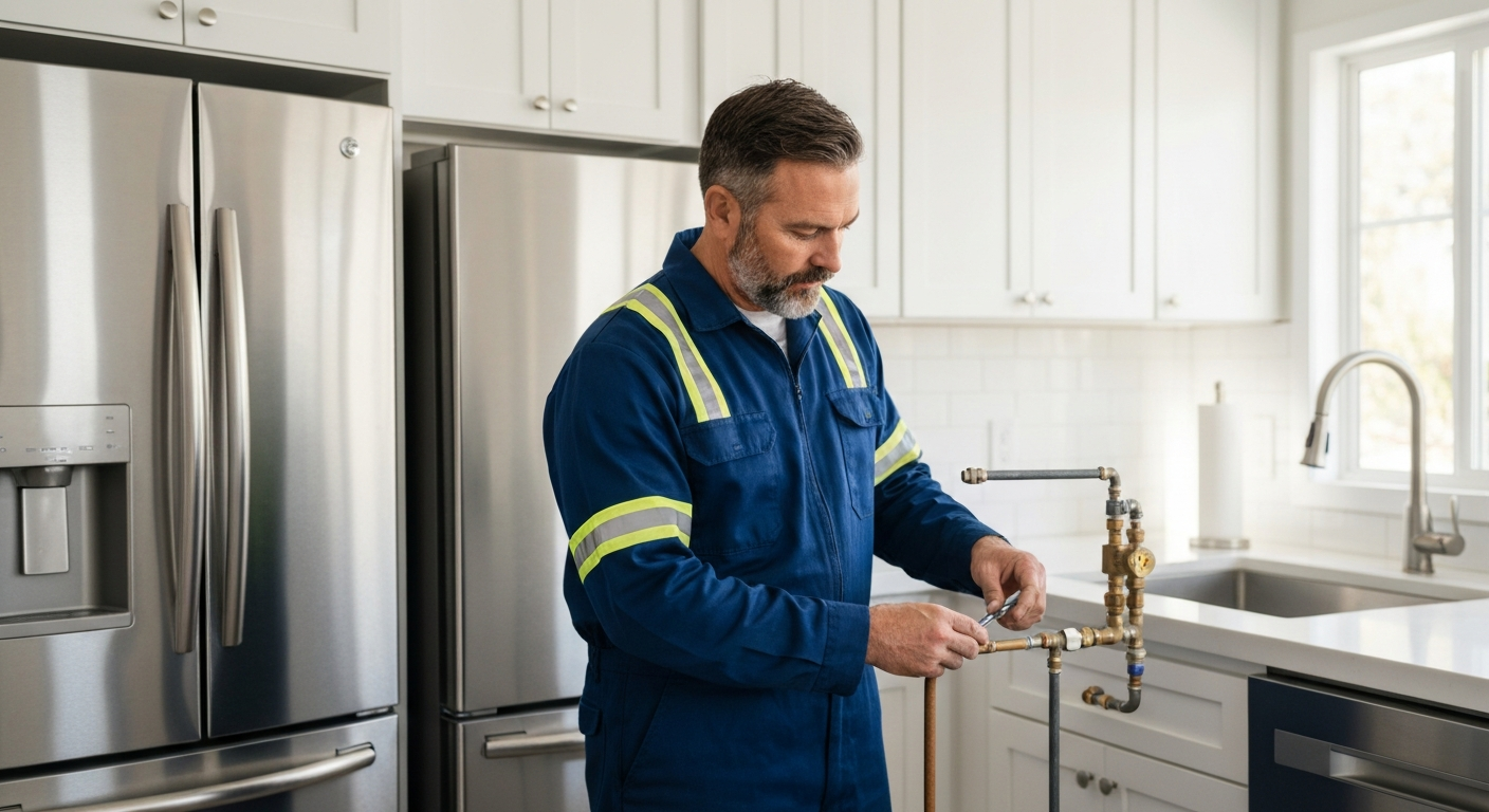 Gas Line Services Los Angeles CA — Plumber inspecting gas line — America's Best Plumbing 1 LLC