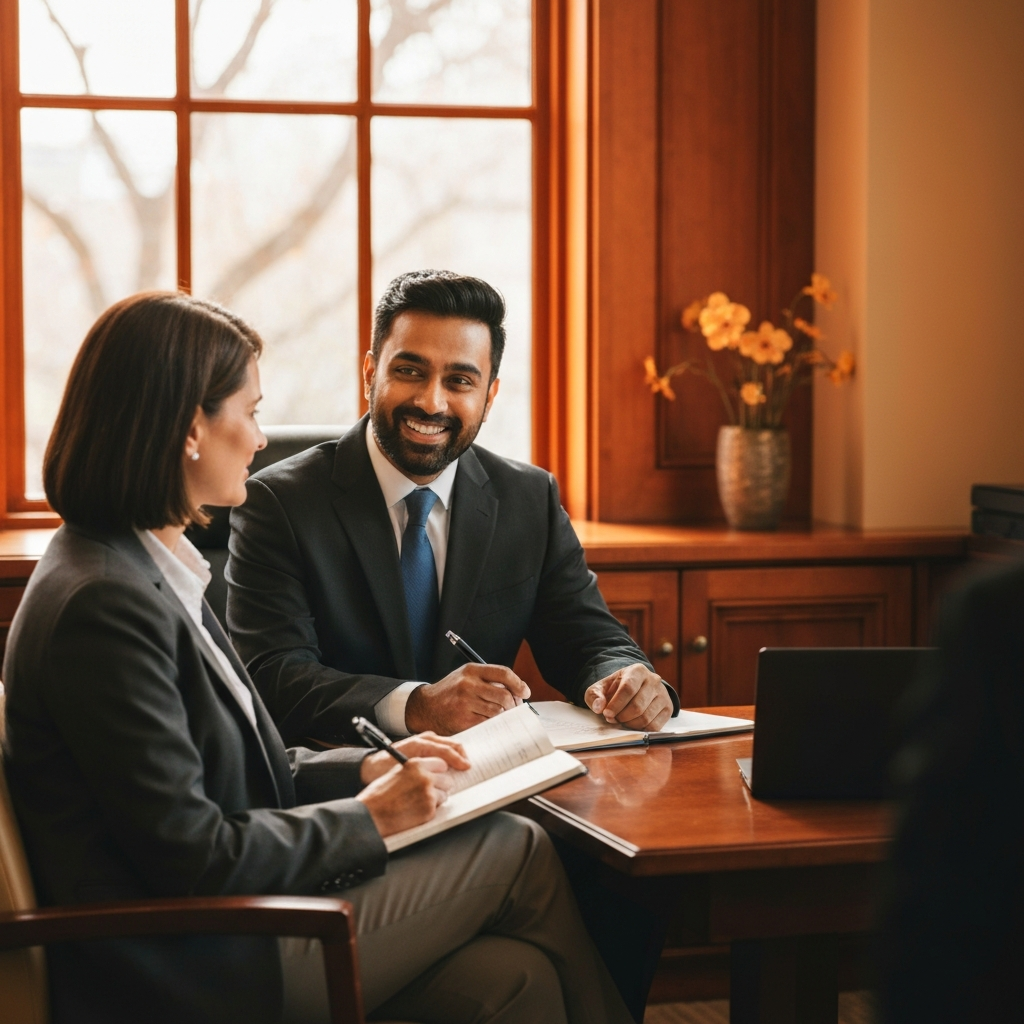 Lawyer discussing estate planning with clients