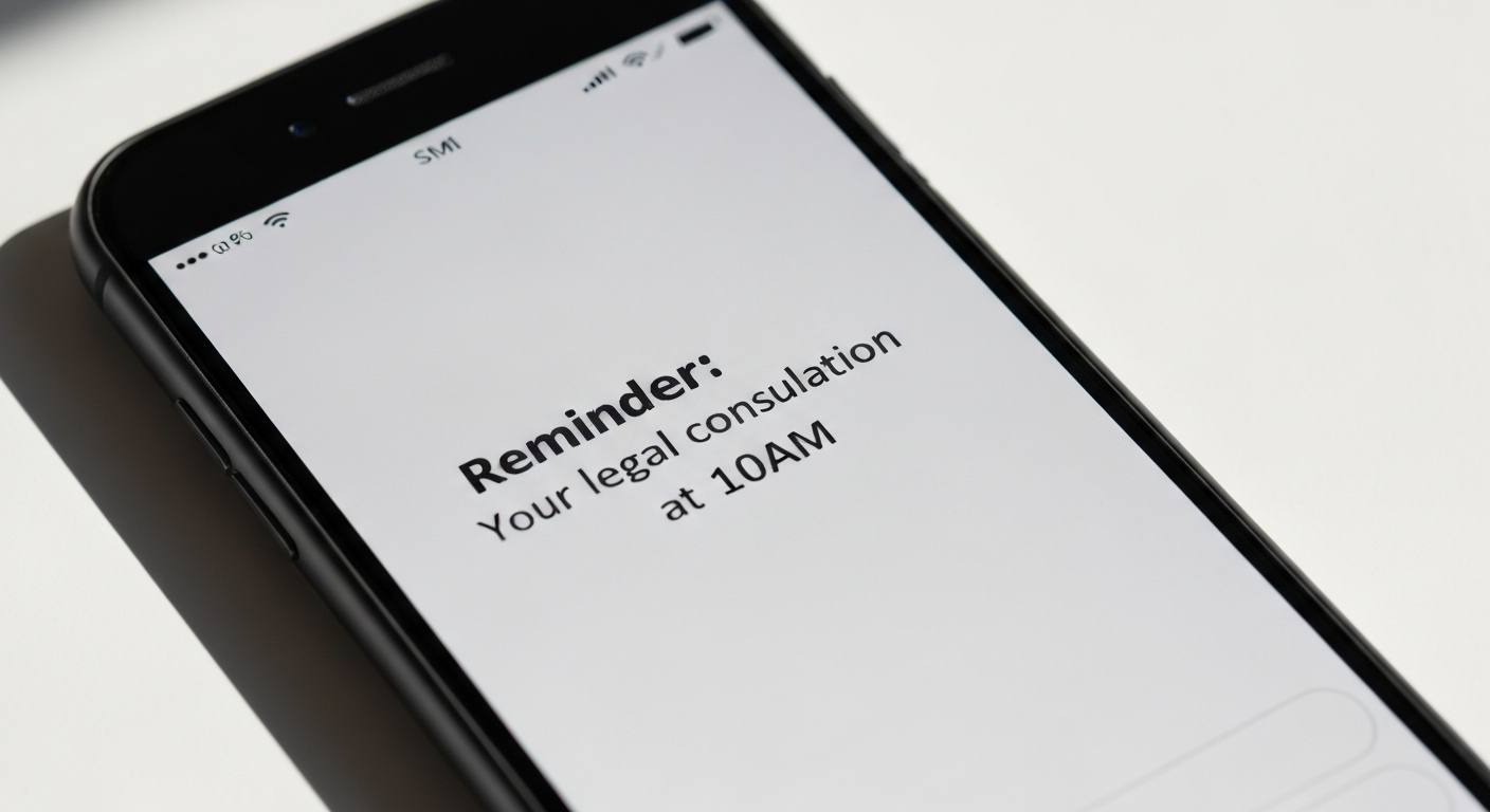 Automated SMS appointment reminder on smartphone