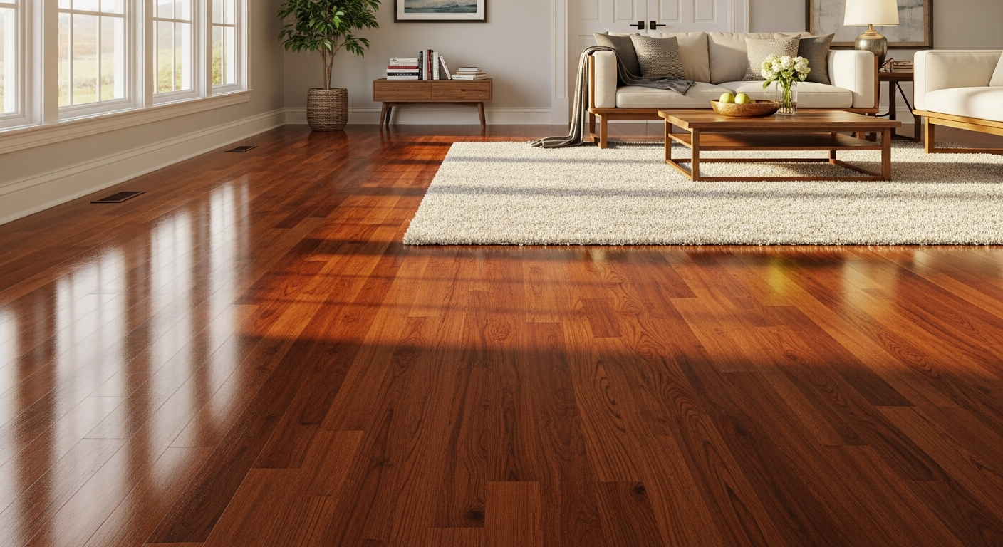 Beautiful newly refinished hardwood floor