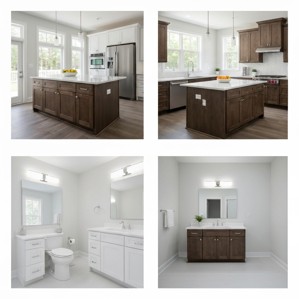 Beautifully installed modern kitchen and bathroom cabinets