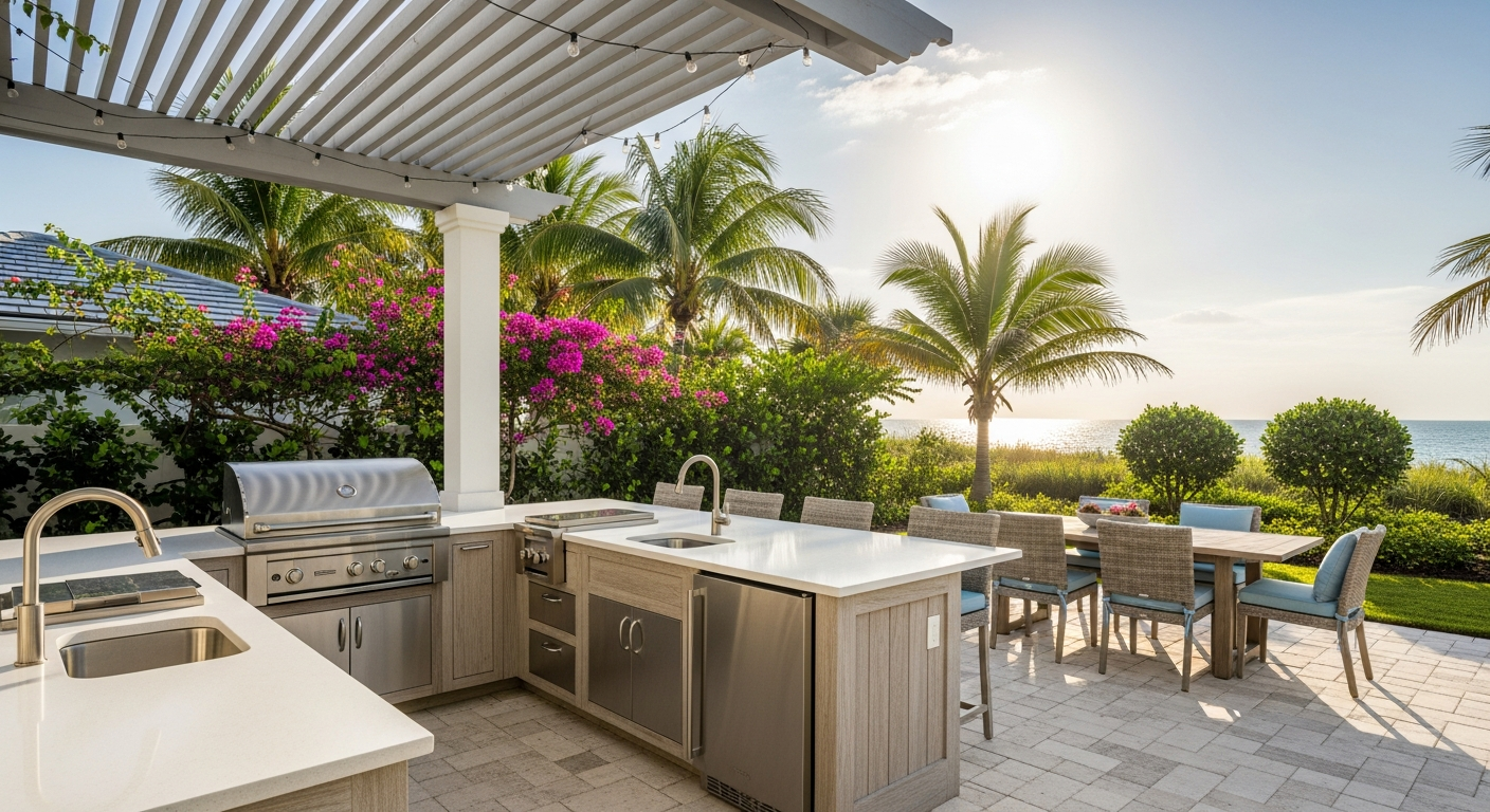 Outdoor kitchen and entertaining area