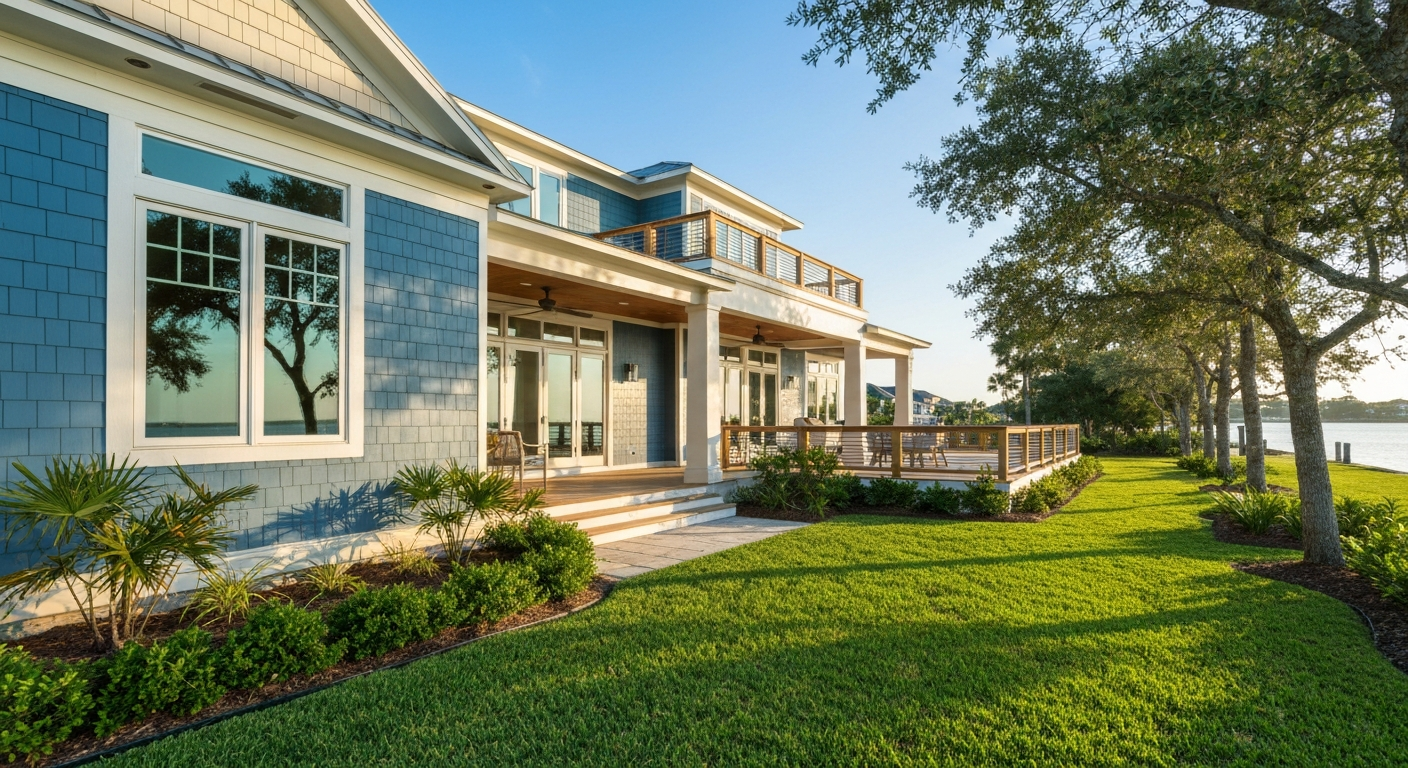 Beautiful coastal home exterior in Jacksonville