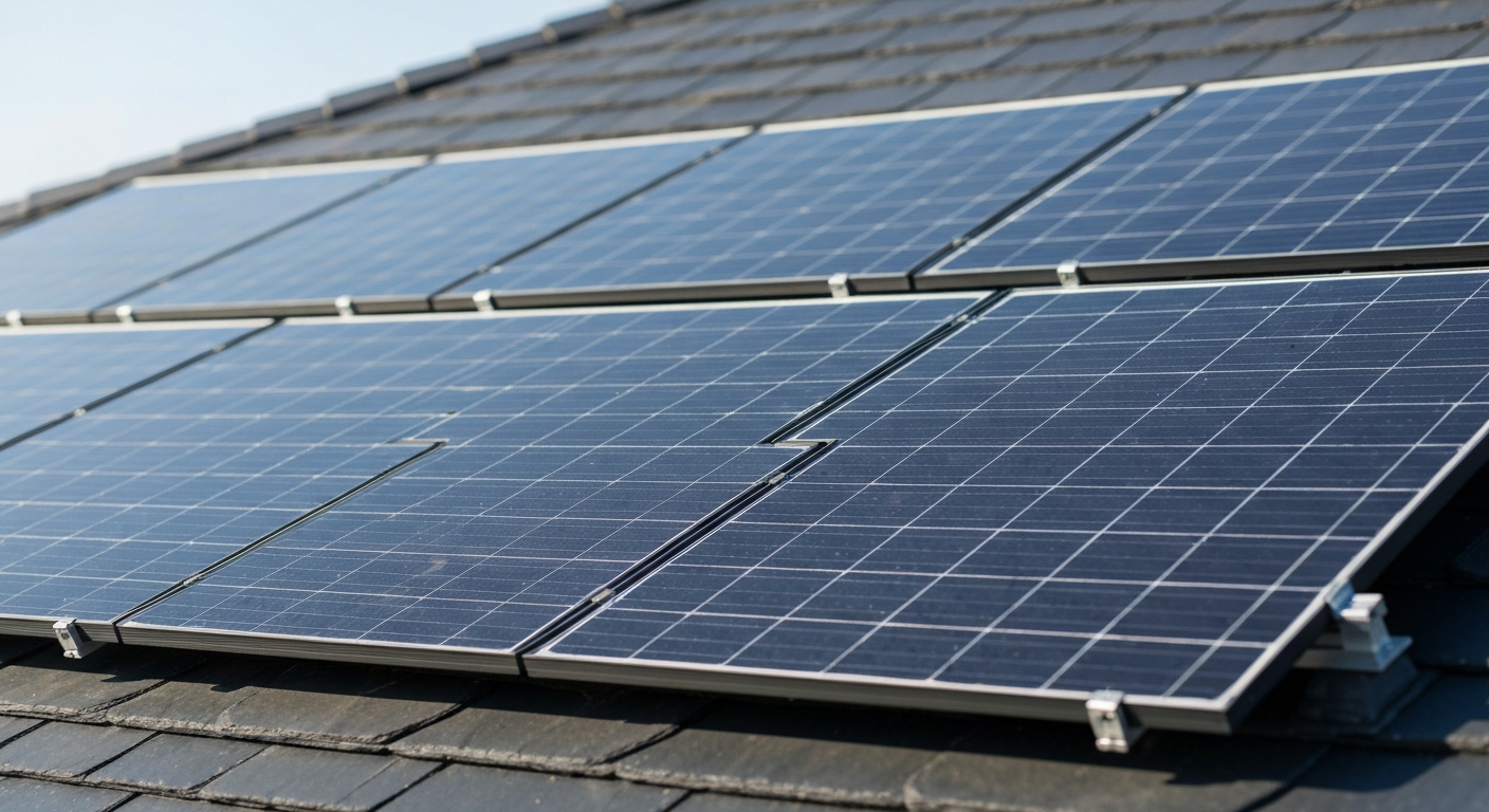 Modern house solar installation