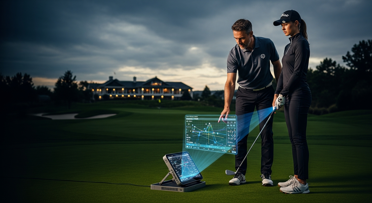 Elite golf coach helping player