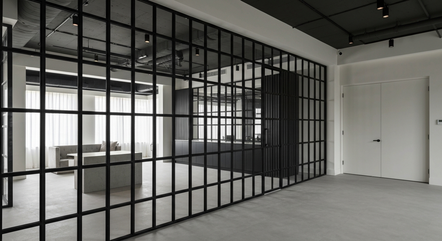 Black Grid Feature Wall