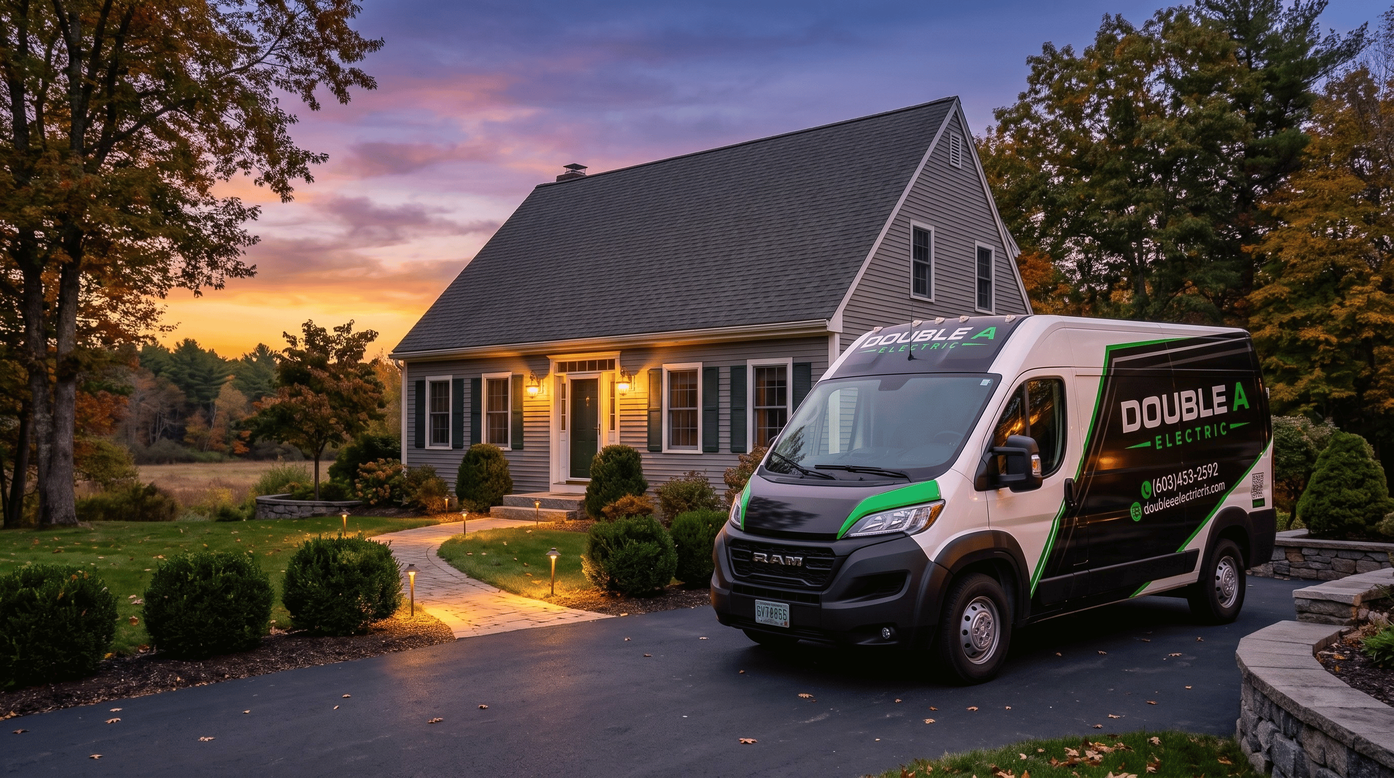 Double A Electric van and house