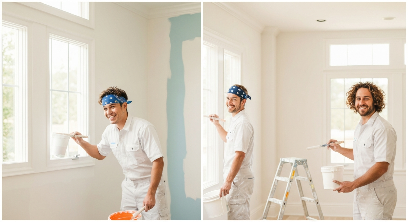 Interior painting professionals at work