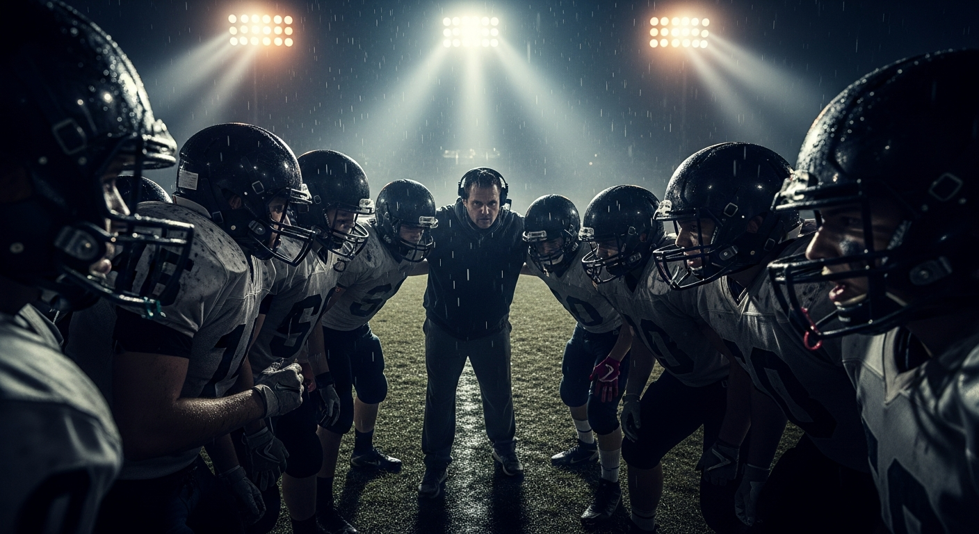 Football team huddle