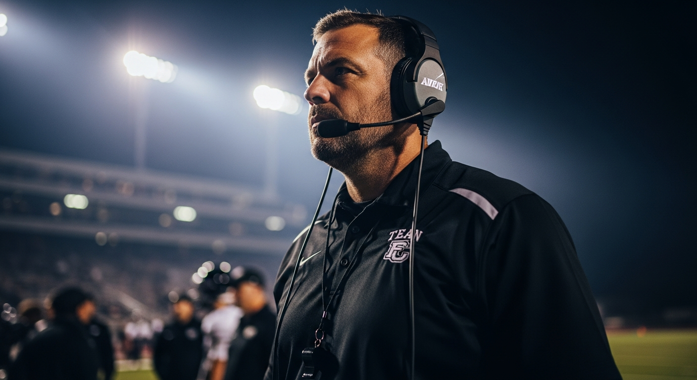 High school football coach on the sideline