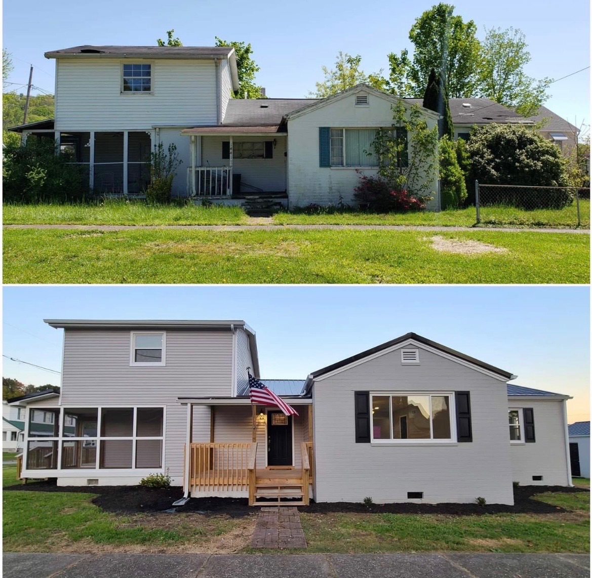 Before and after house