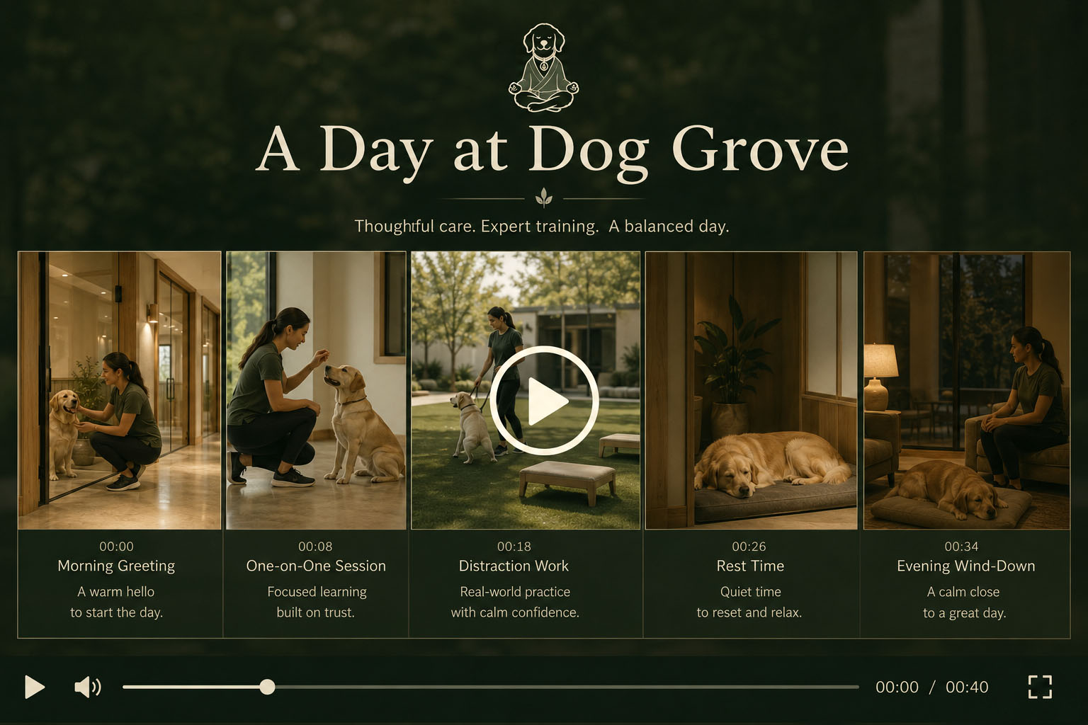 A Day at Dog Grove — Board & Train program