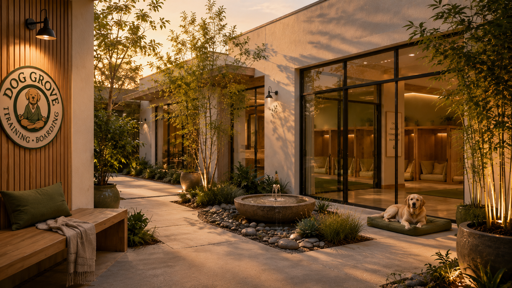 Zen courtyard at Dog Grove