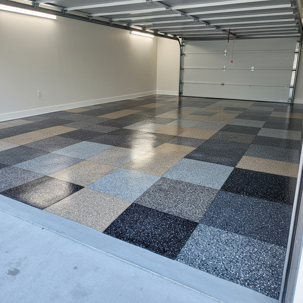 Garage floor chip system — Carson City residential