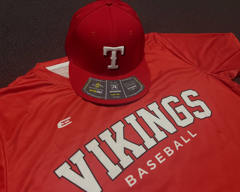 Vikings Baseball Merchandise - Red cap and jersey