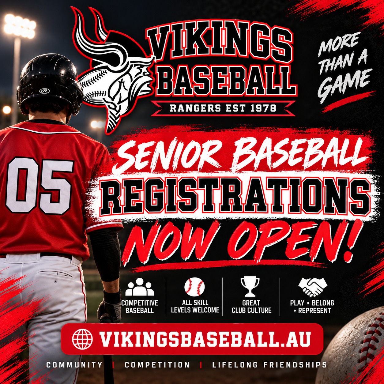 Tuggeranong Vikings Baseball Club - Senior Baseball Registrations Now Open!